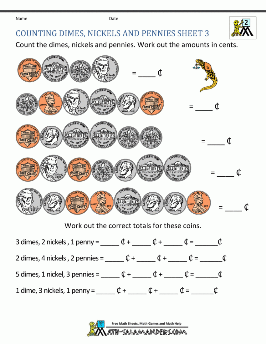 Money Worksheets For 2nd Grade