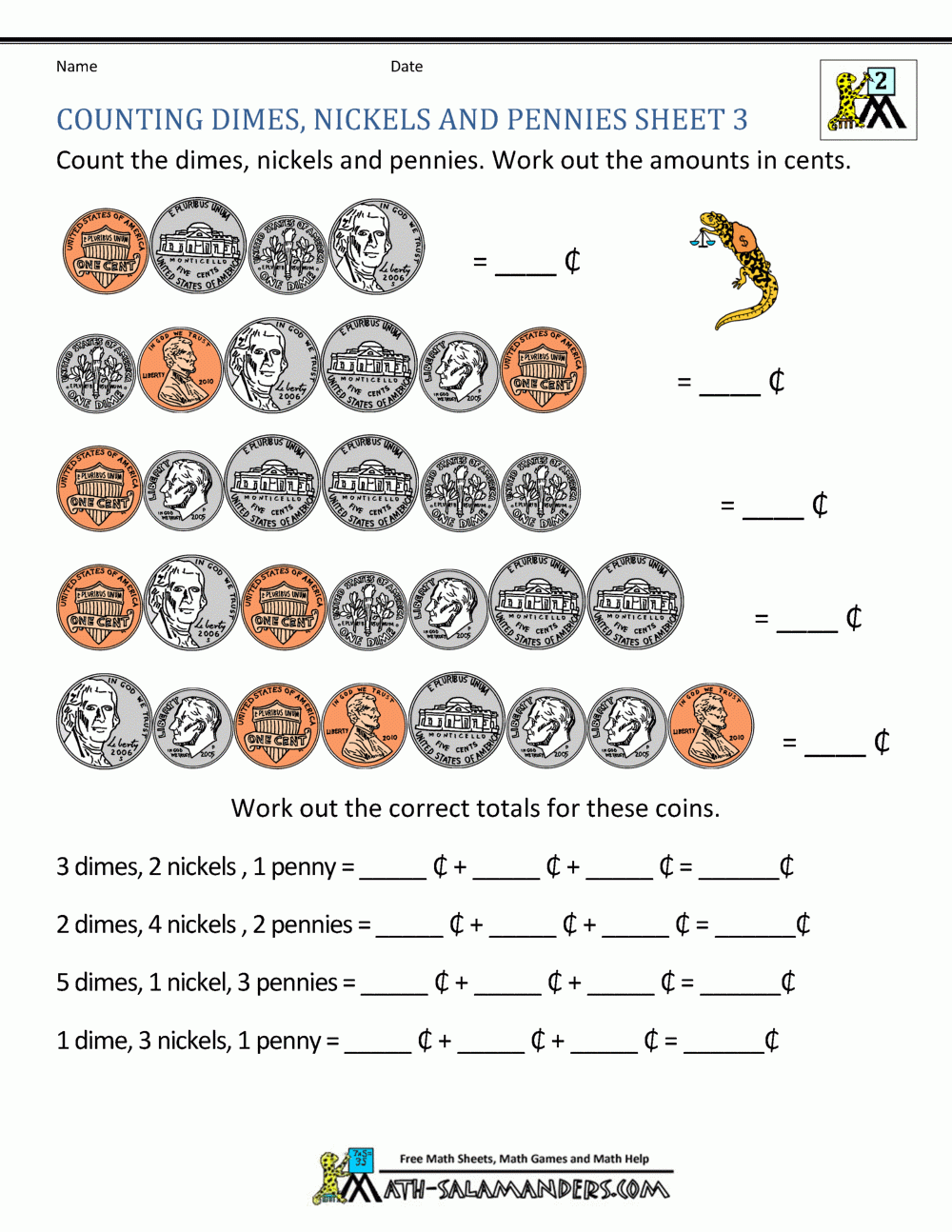 Free Printable Money Multiplication Worksheets