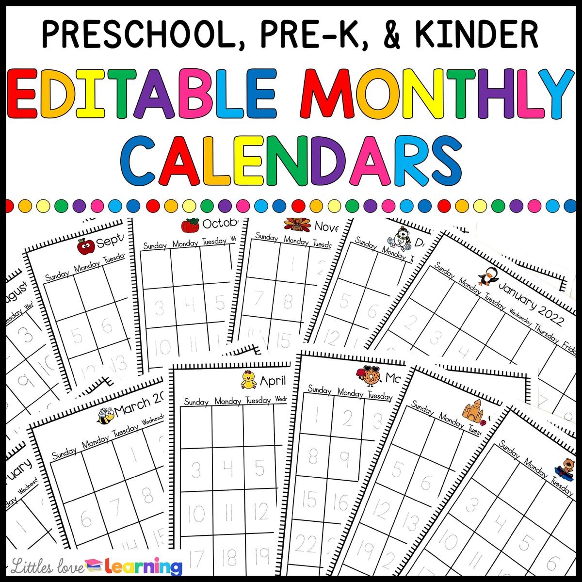 MONTHLY CALENDARS EDITABLE MONTHLY CALENDARS EDITABLE