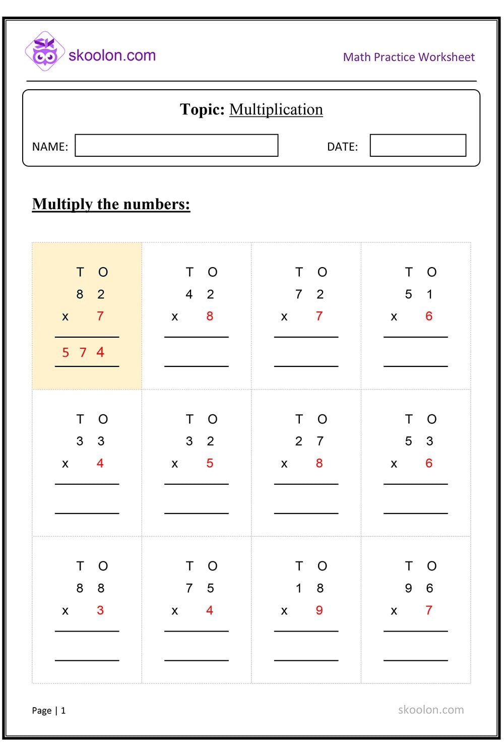 Multiplication 2 Skoolon Multiplication 2 Skoolon
