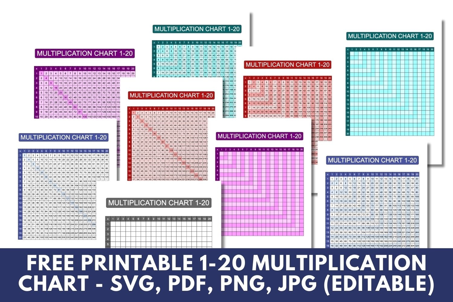 Multiplication Tables 1 20 Printable Worksheets