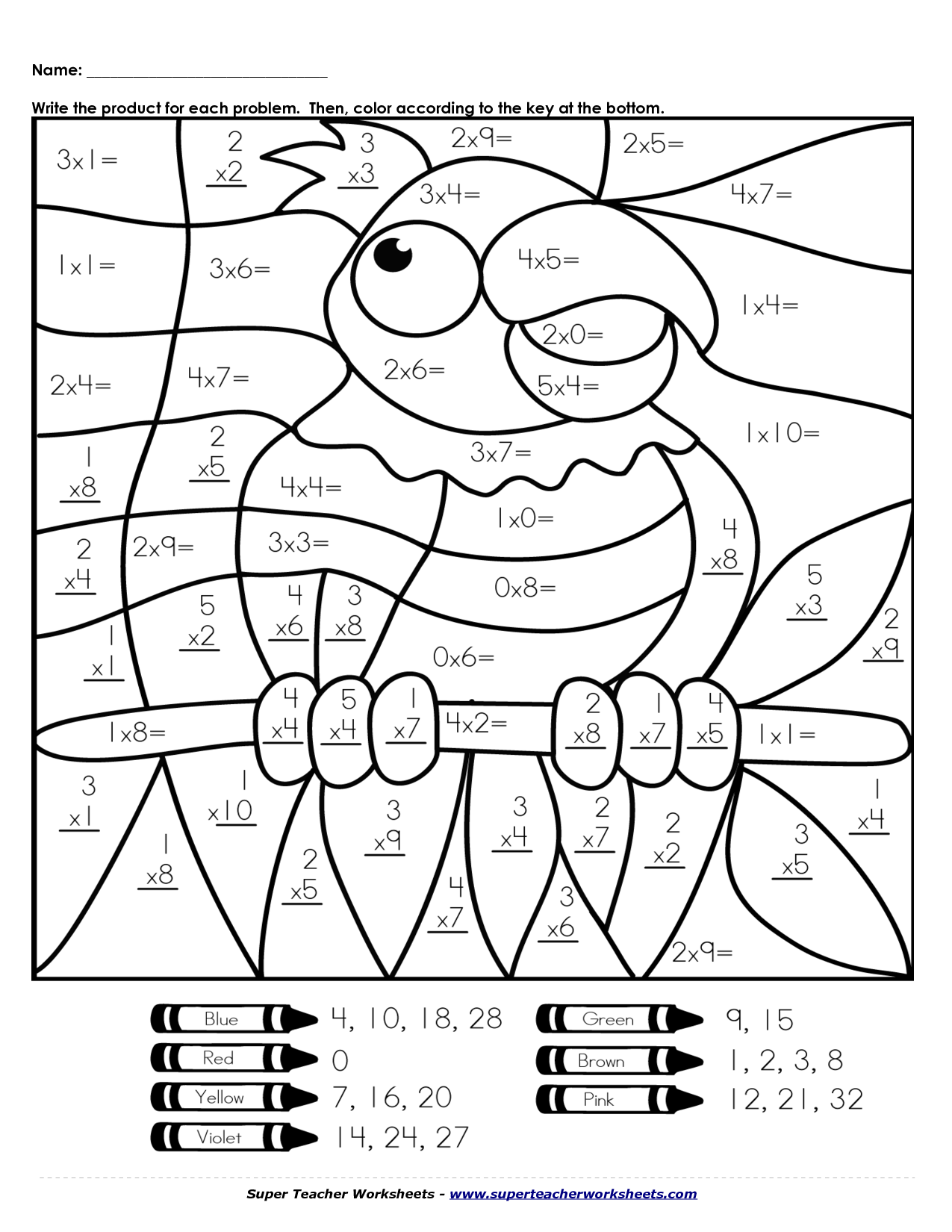 Multiplication Color By Number Free Printables Worksheets Library Multiplication Color By Number Free Printables Worksheets Library