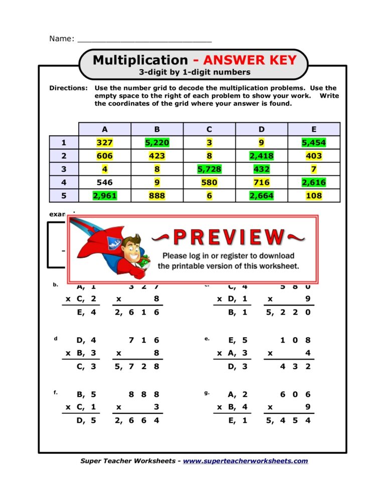 Multiplication Super Teacher Worksheets Worksheets Library