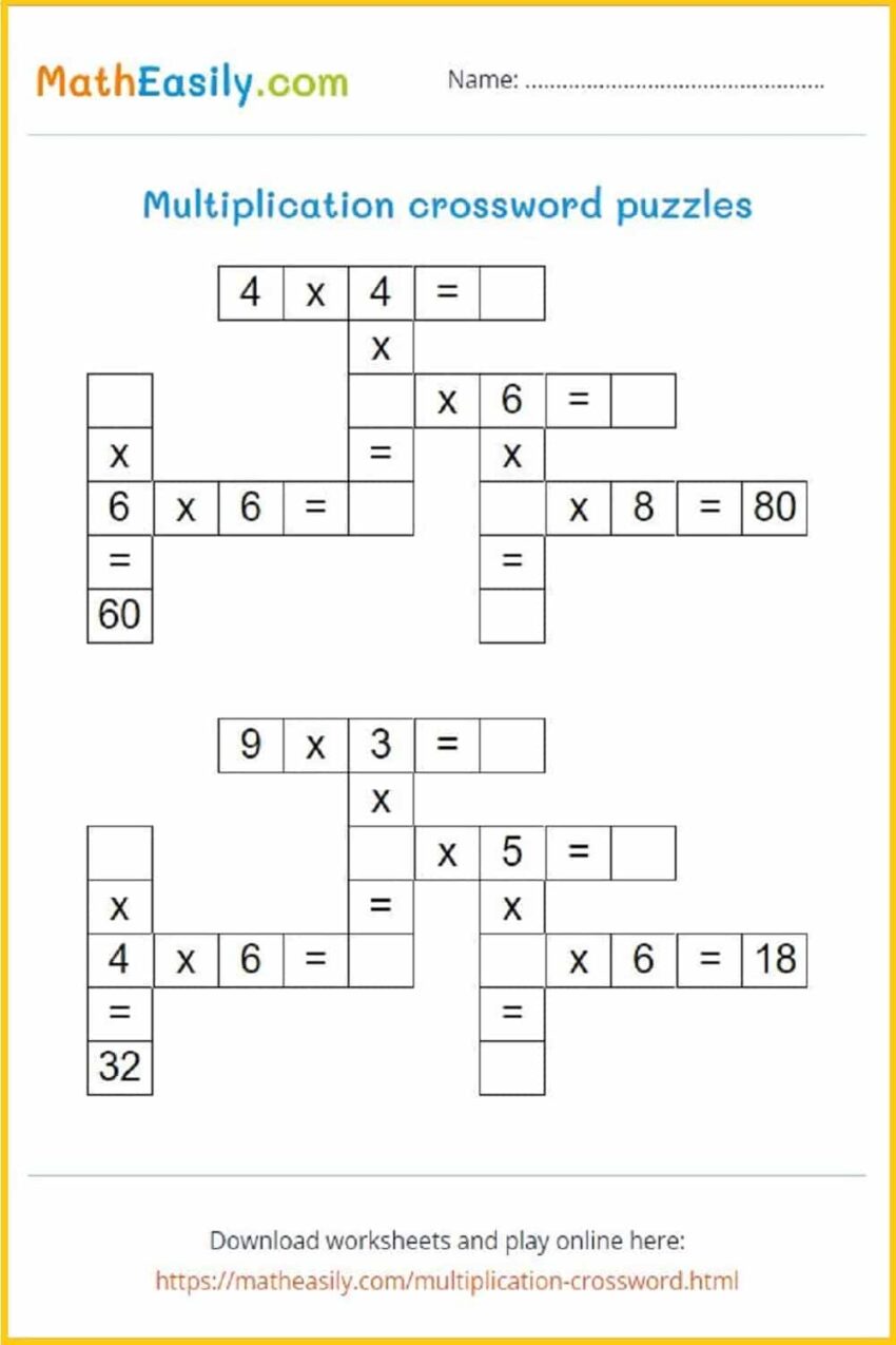 Multiplication Worksheets PDF Free Download