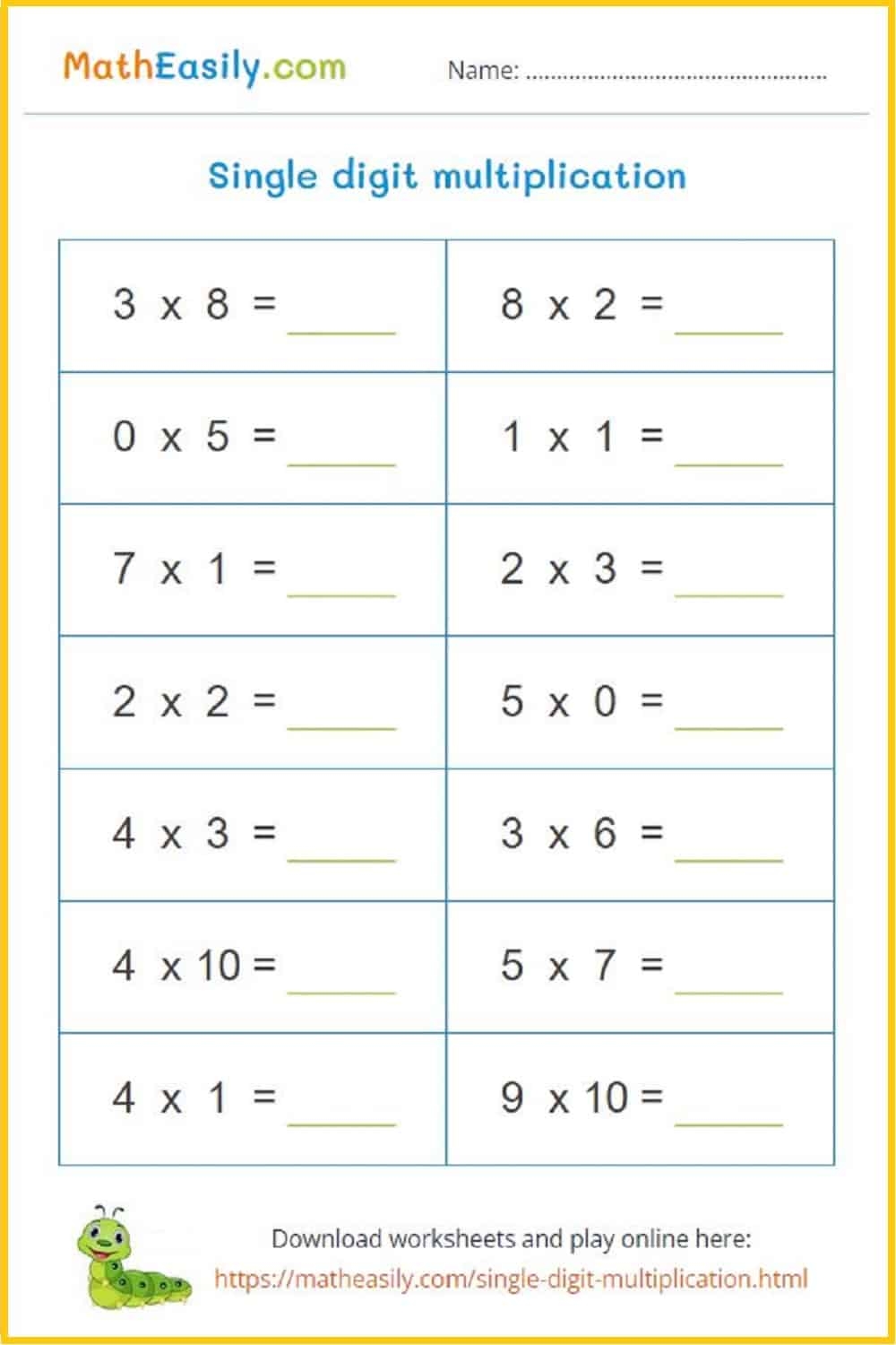 Multiplication Worksheets PDF Free Download Multiplication Worksheets PDF Free Download