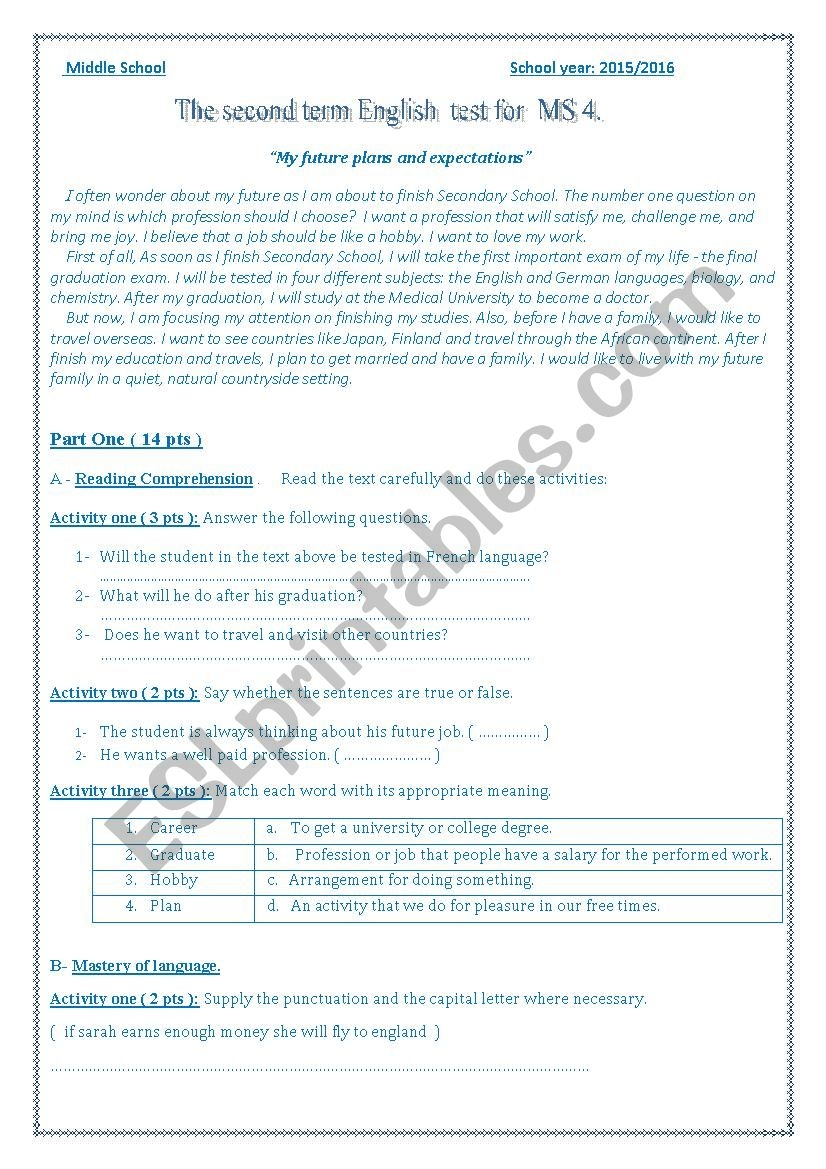 My Great Expectations ESL Worksheet By Nassira