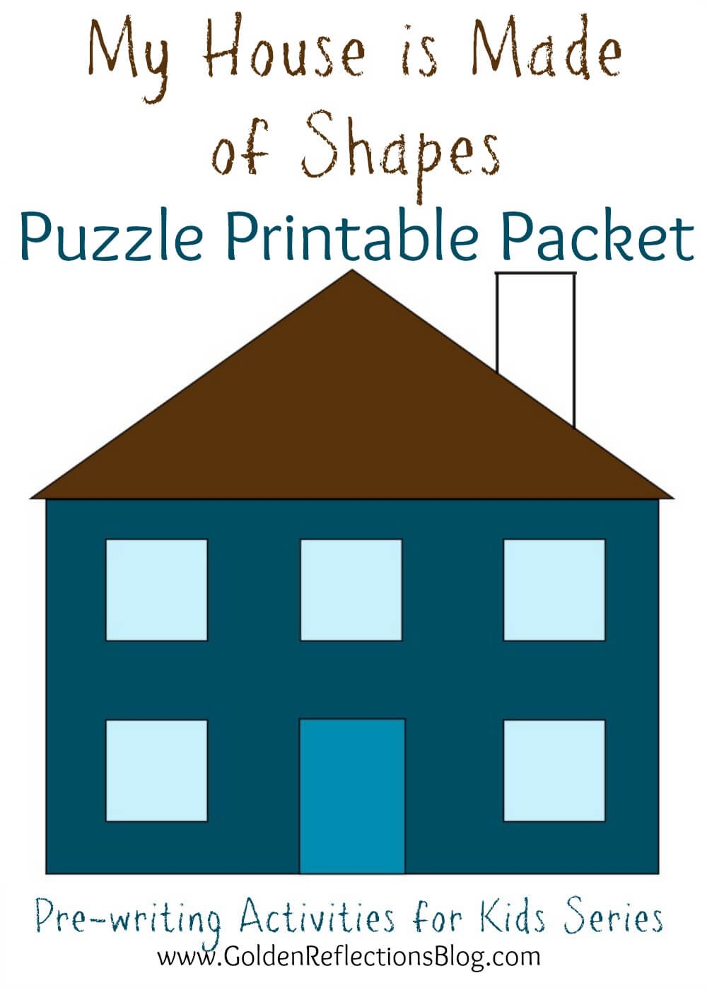 My House Is Made Of Shapes Puzzle Printable Packet Pre writing 