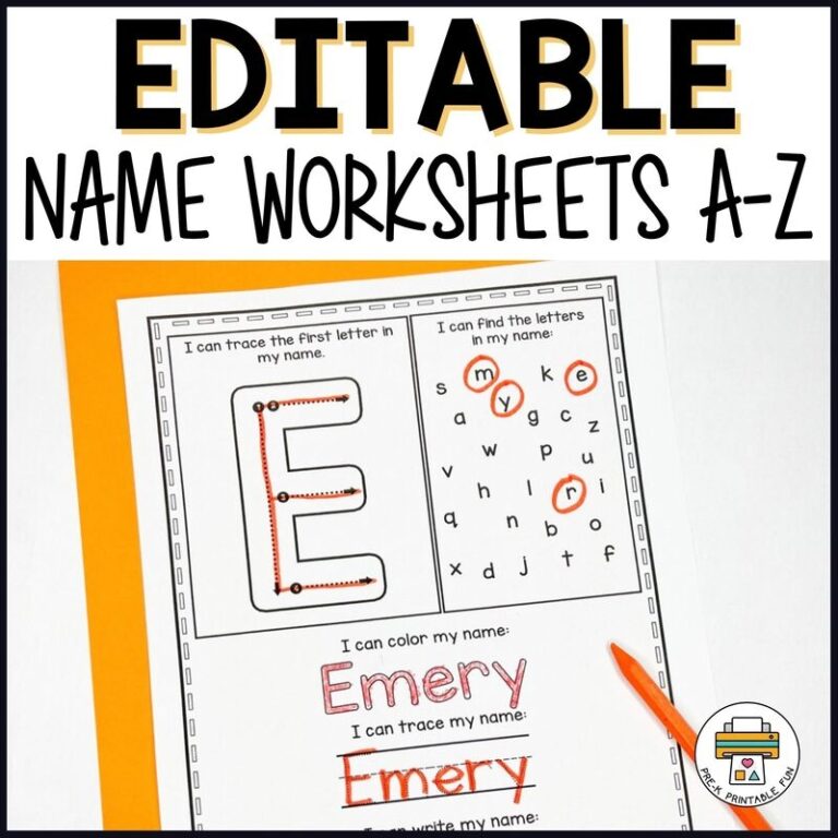 Name Practice Activity Sheets Pre K Printable Fun