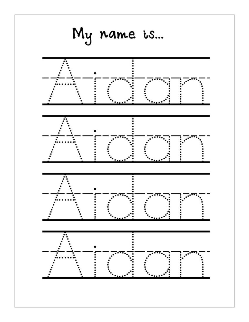 Name Trace Worksheet DIGITAL FILE Printable For Pre Schoolers kindergarteners Etsy
