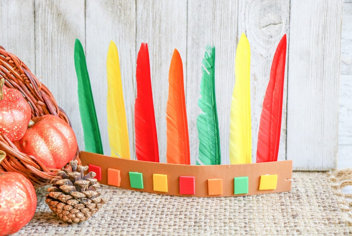 Native American Headdress Craft For Kids Made With HAPPY