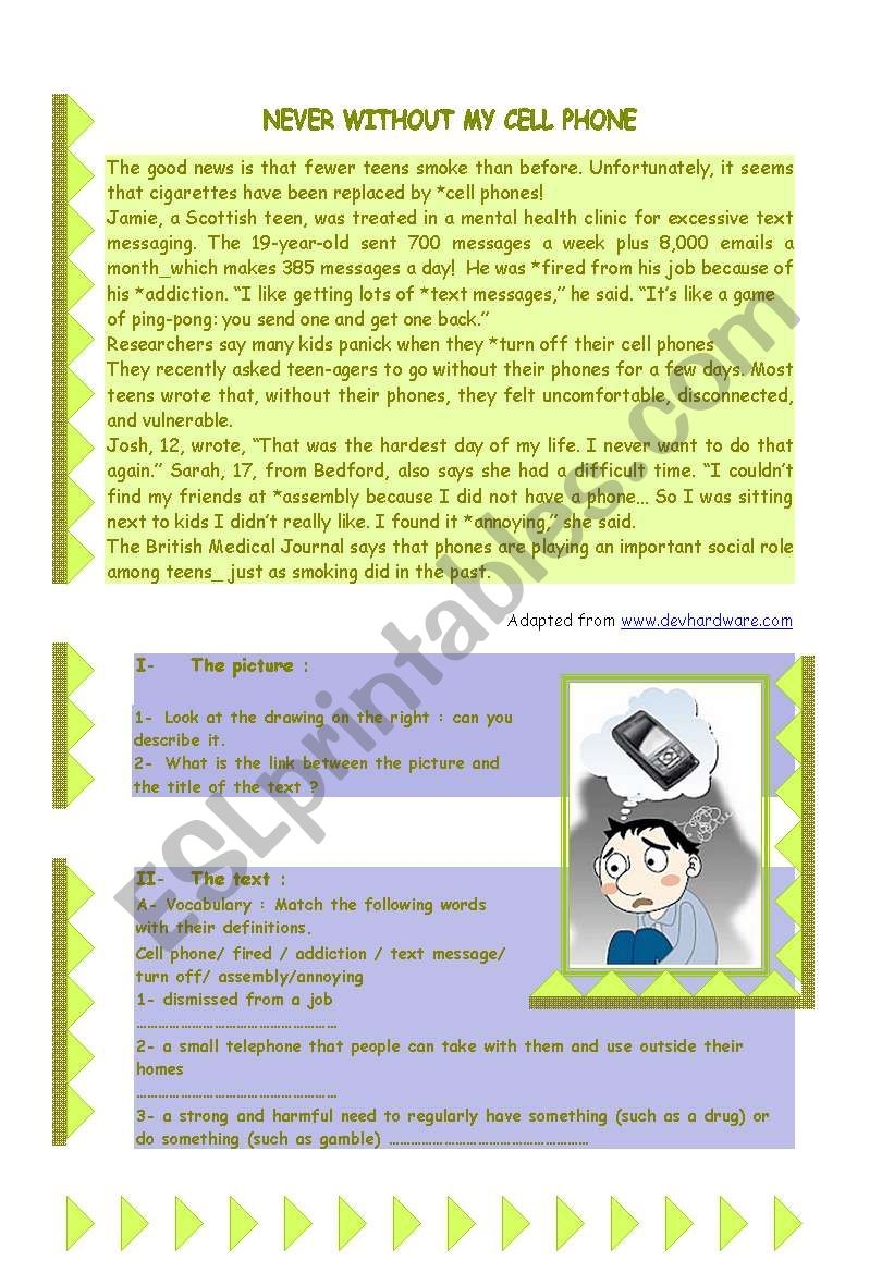Cell Reading Comprehension Worksheet Cell Reading Comprehension Worksheet
