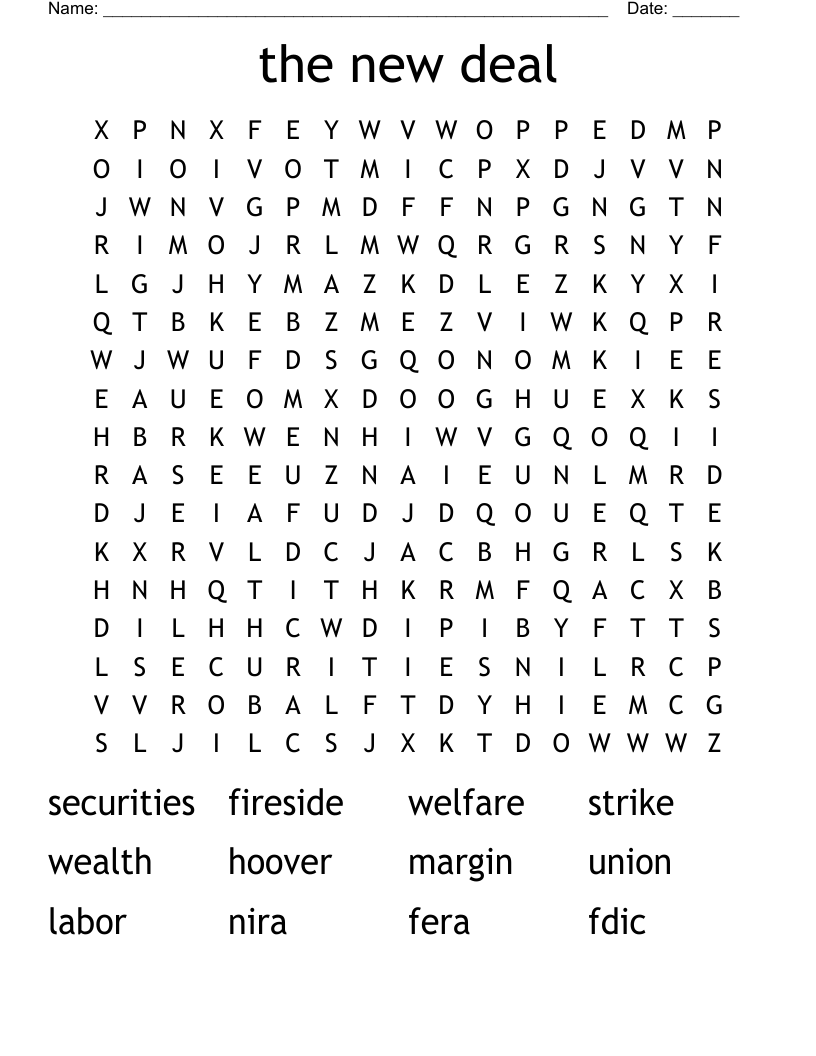 New Deal Alphabet Soup Bingo Cards WordMint