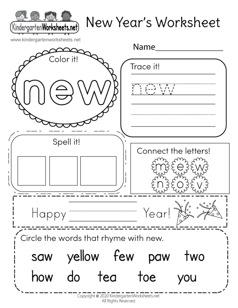 New Year s Worksheet Free Printable Digital PDF