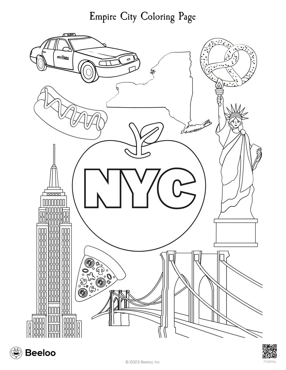 New York City themed Coloring Pages Beeloo Printable Crafts And Activities For Kids New York City themed Coloring Pages Beeloo Printable Crafts And Activities For Kids