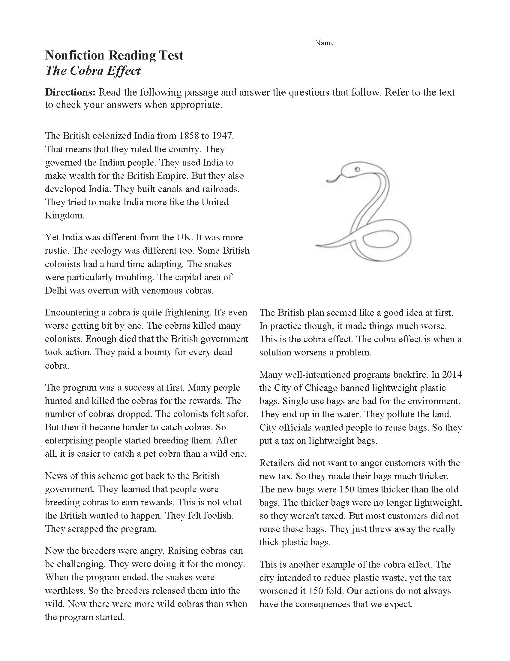 Nonfiction Reading Comprehension Worksheets Pdf Nonfiction Reading Comprehension Worksheets Pdf