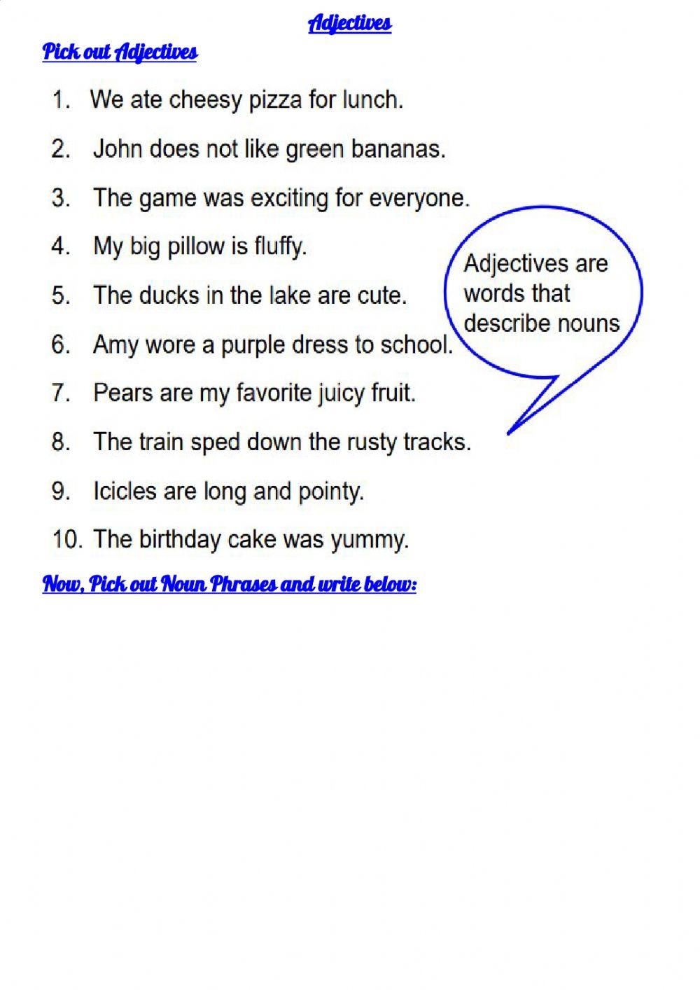 Noun Phrases Exercise Worksheets Library Noun Phrases Exercise Worksheets Library