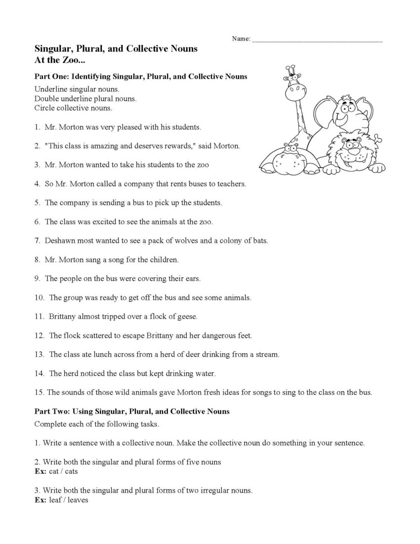 Noun Worksheets Lessons And Tests Parts Of Speech Activities