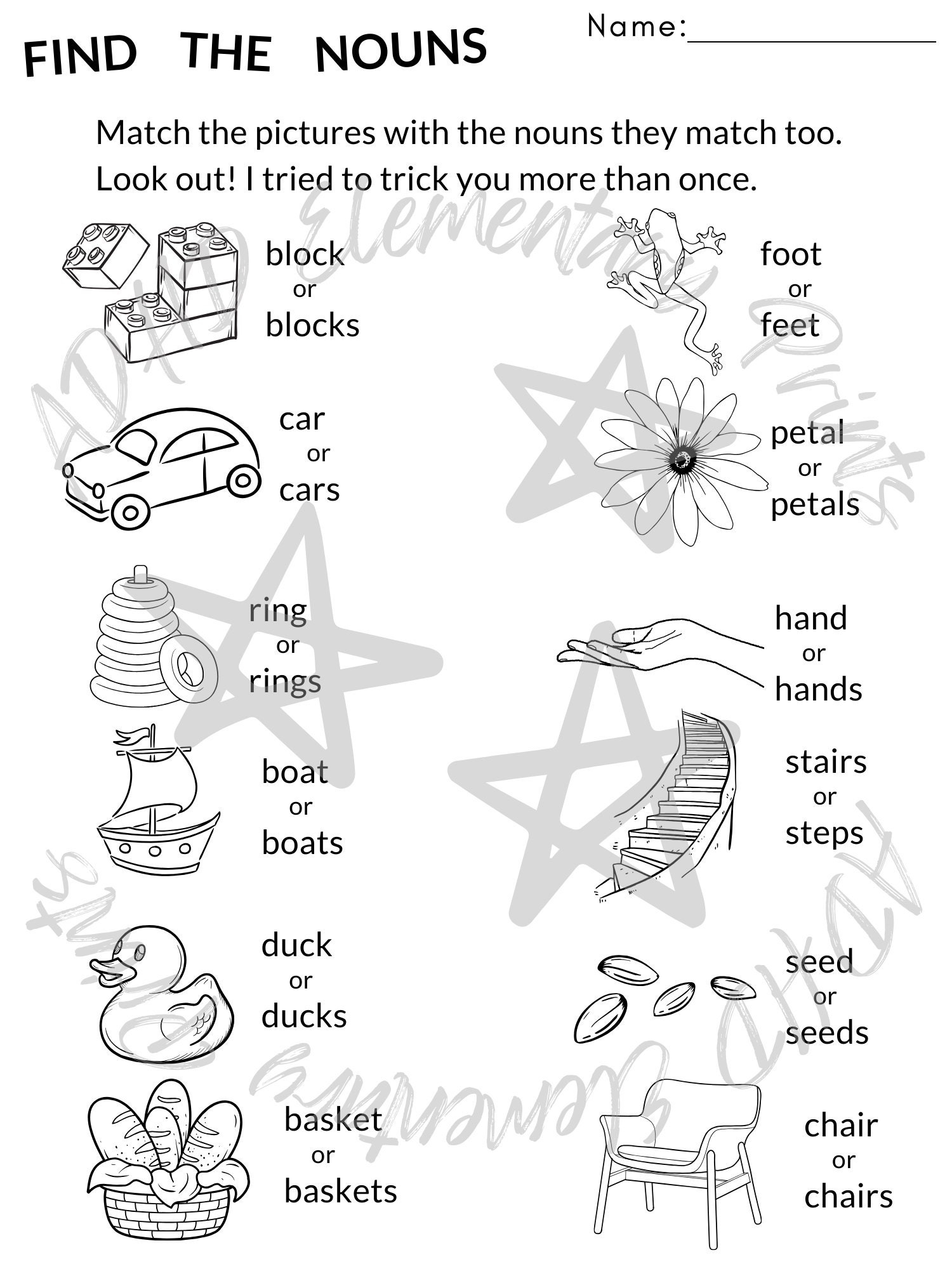 Noun Worksheets Warm up Worksheets 1st 2nd Grade Grammar Practice Etsy