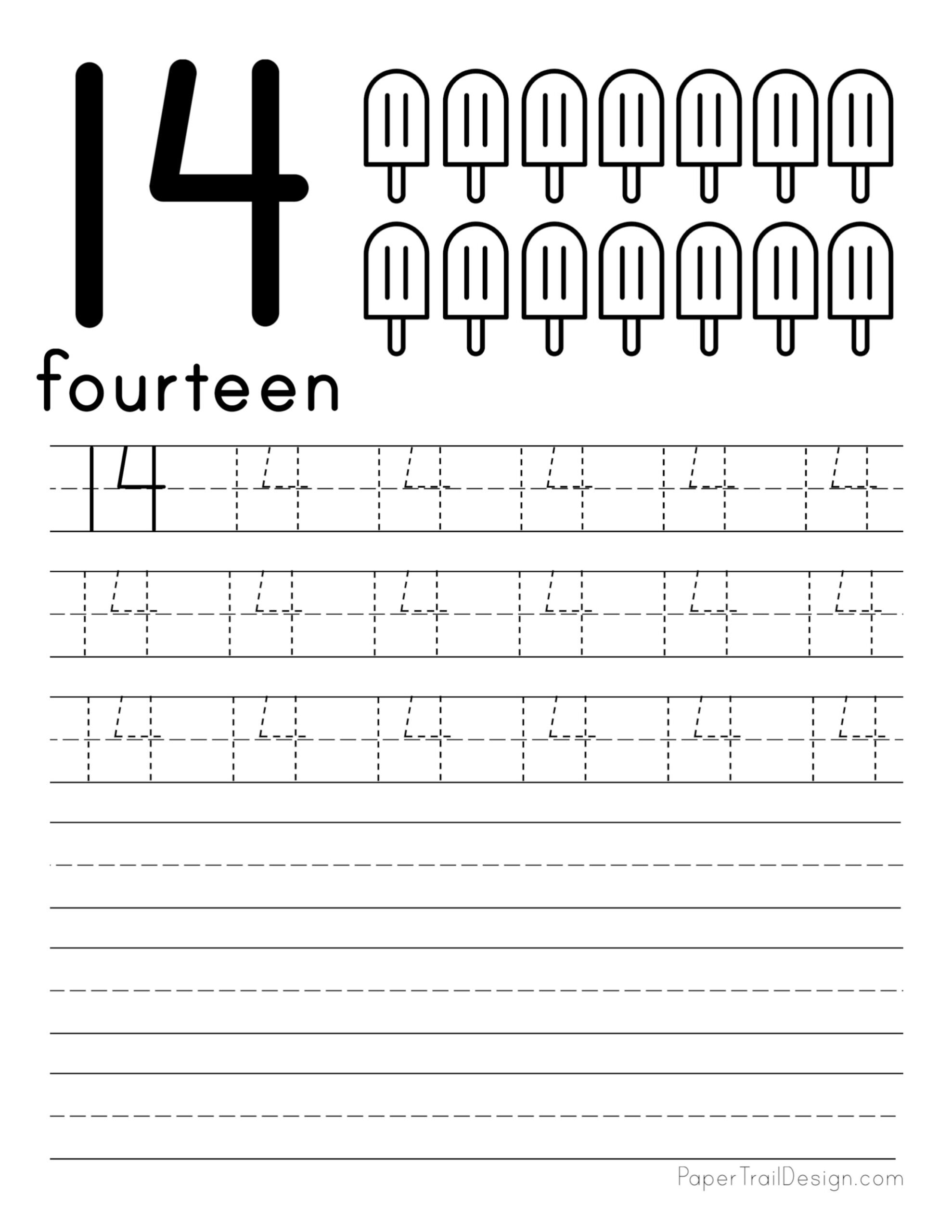 Printable Number 14 Worksheet For Preschool Printable Number 14 Worksheet For Preschool