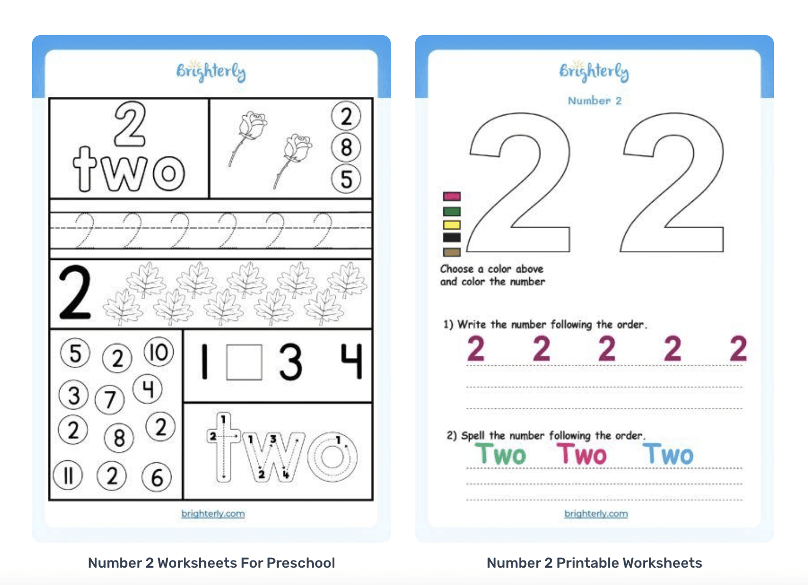 Number 2 Free Printable Worksheets