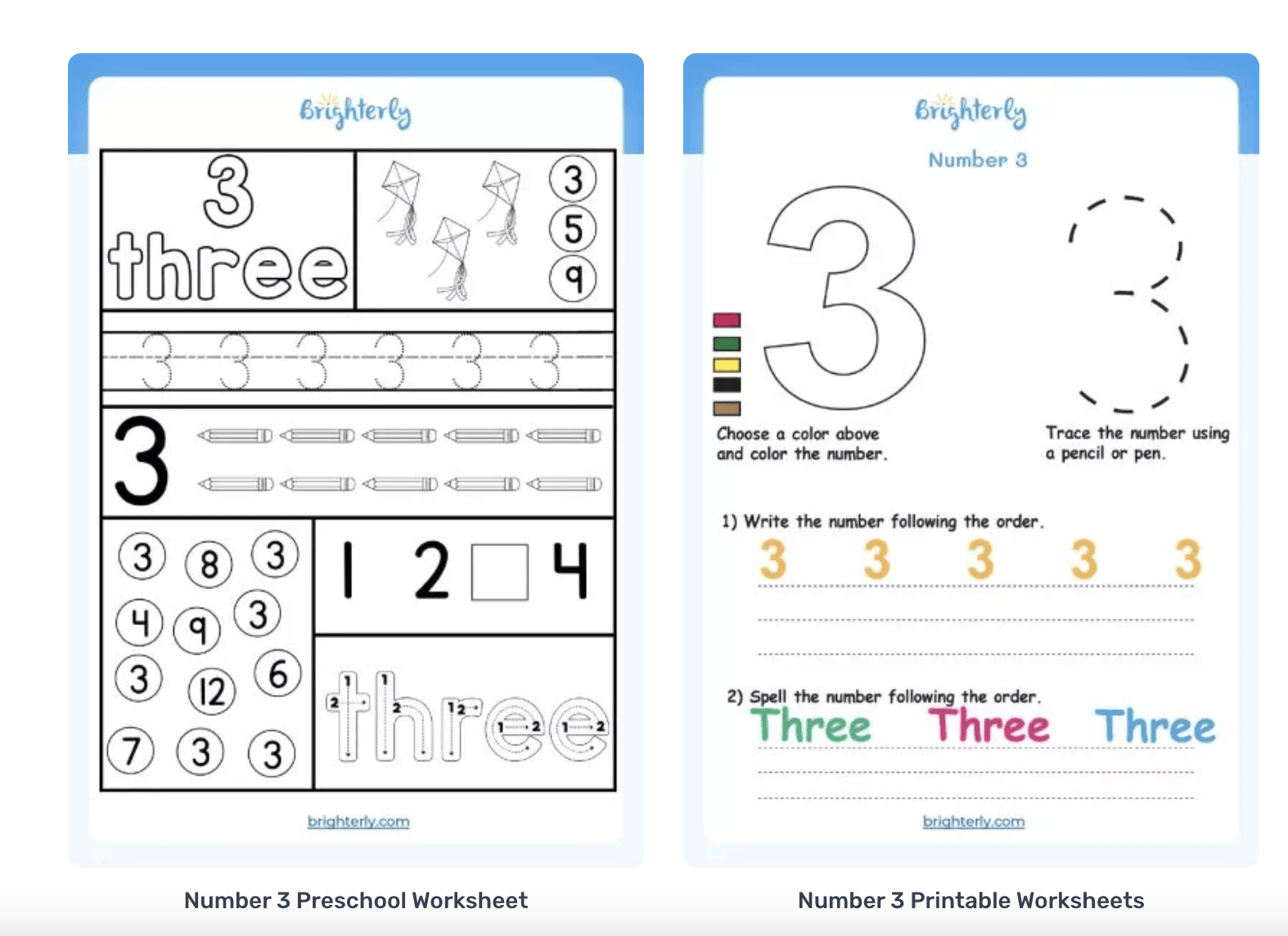 Number 3 Worksheets Number 3 Worksheets