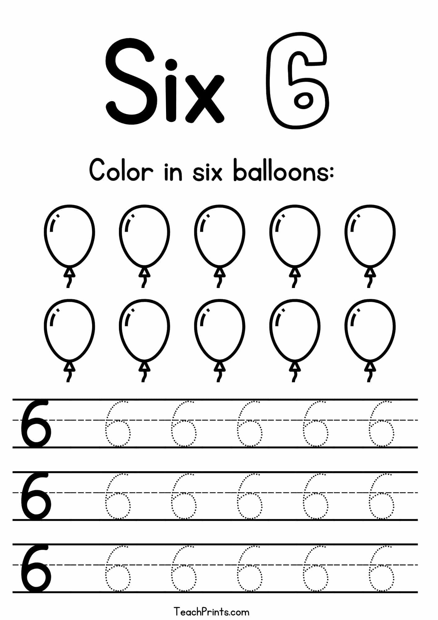 Number 6 Tracing Worksheets Free Printables Teach Prints Number 6 Tracing Worksheets Free Printables Teach Prints