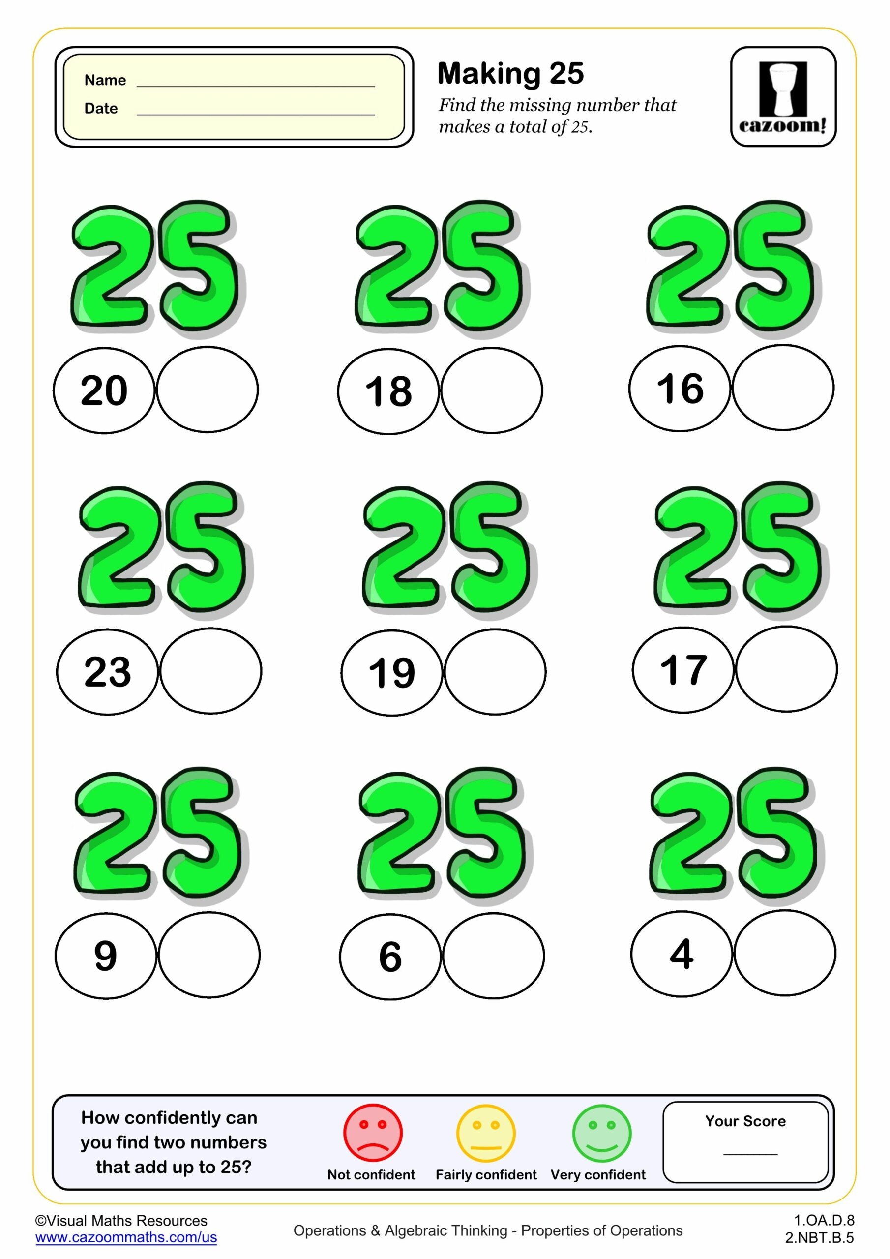 Number Bonds Over 20 Worksheets Printable PDF Math Worksheets Cazoom Math