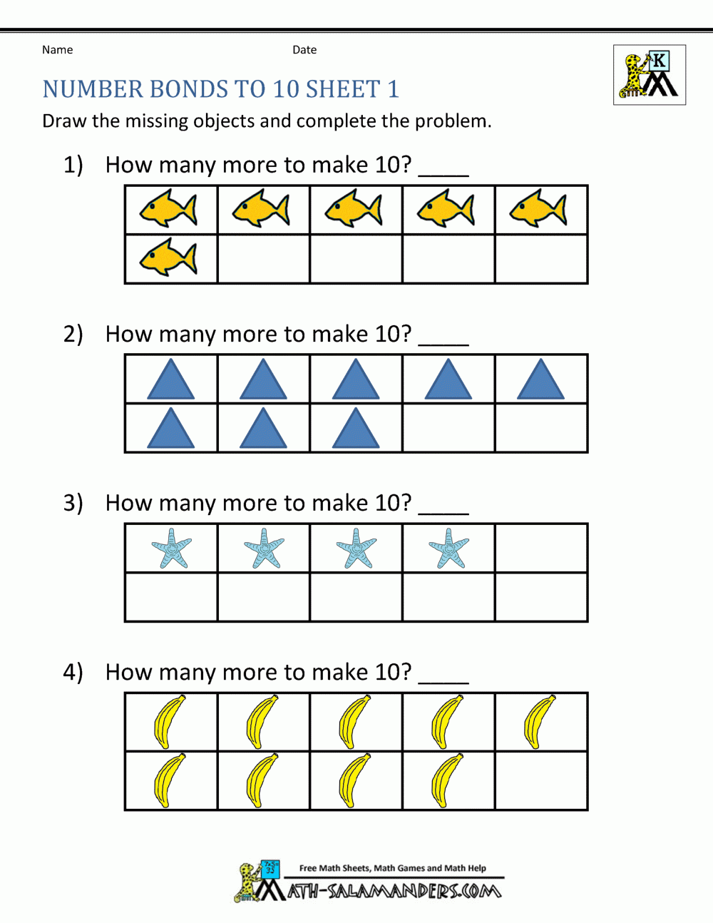 Kindergarten Math Worksheets Number Bonds Kindergarten Math Worksheets Number Bonds