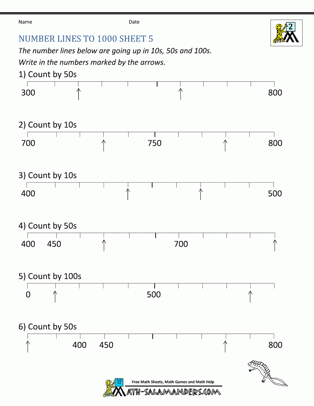 Number Line Worksheets Up To 1000 Number Line Worksheets Up To 1000