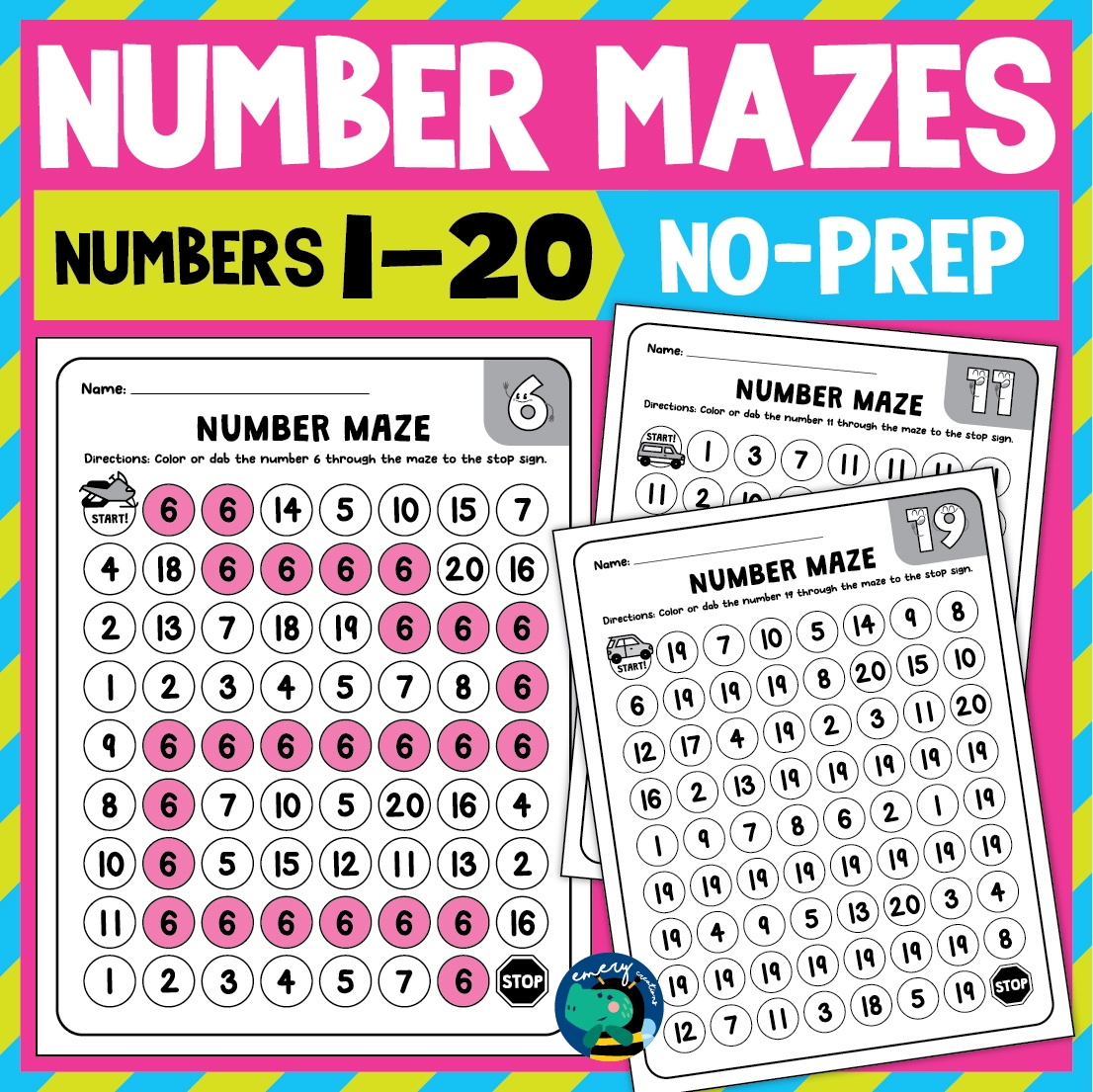 Number Mazes 1 20 Dot The Number Mazes Worksheets Made By Teachers
