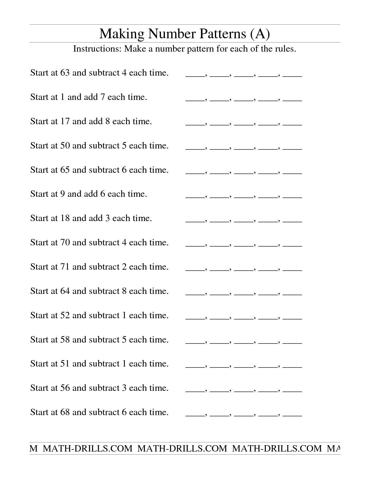 Number Pattern Worksheets Worksheets Library Number Pattern Worksheets Worksheets Library