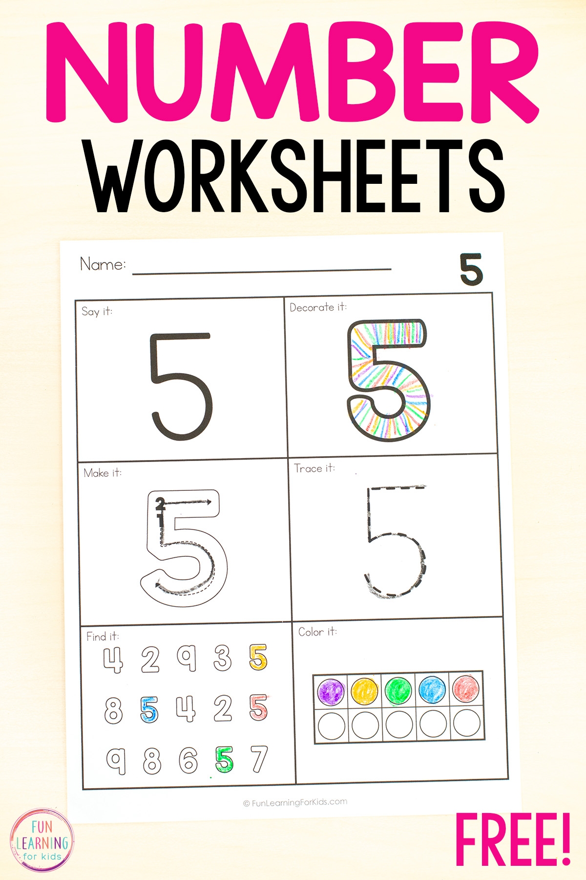 Number Recognition Printable Worksheets