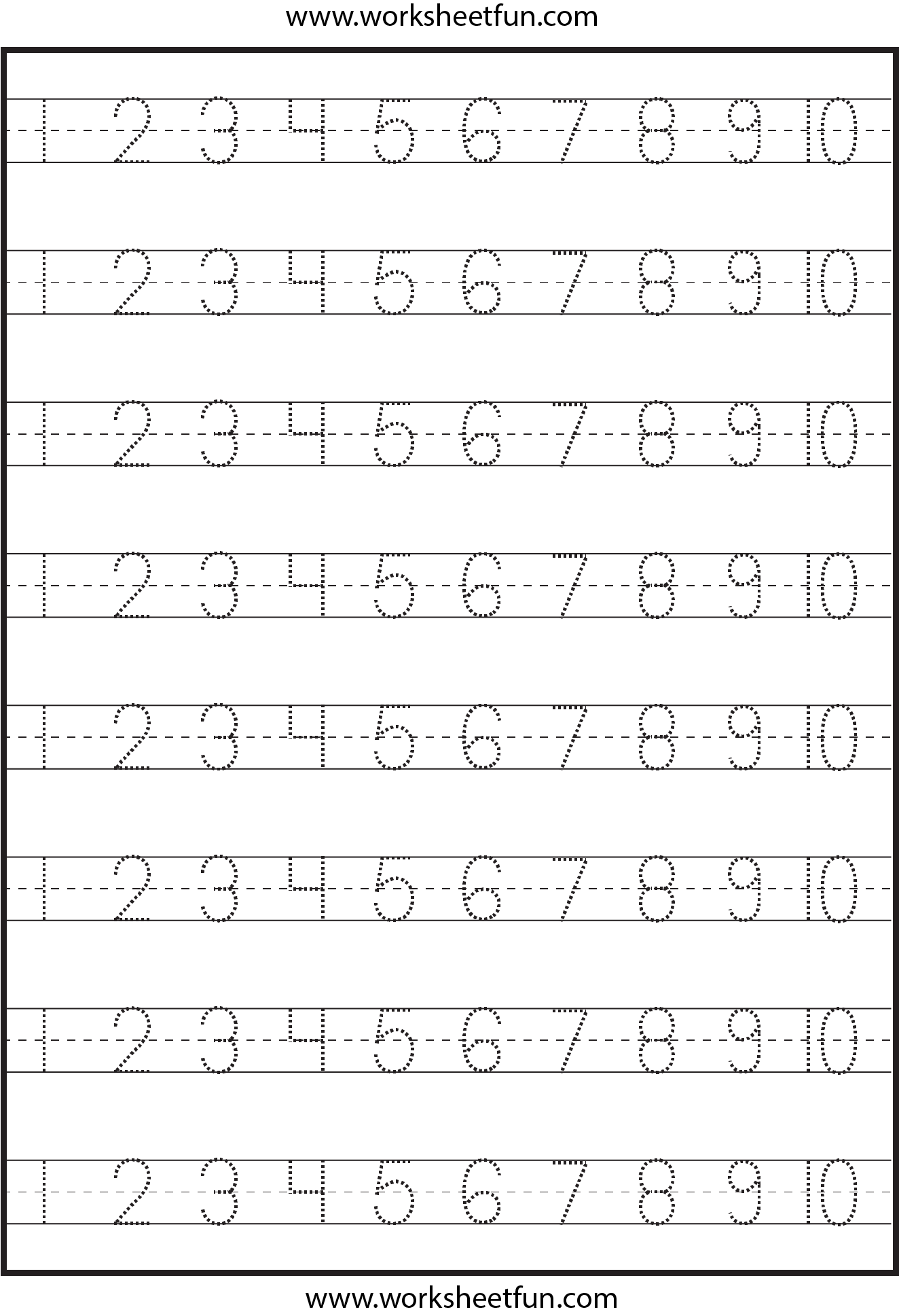 Printable Numbers 1-10 Worksheets