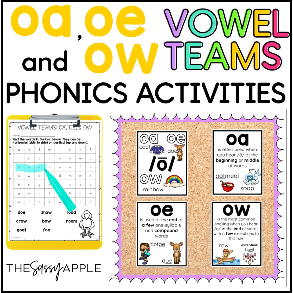 OA OE OW Worksheets Activities Long O Vowel Teams OA OE OW Worksheets Activities Long O Vowel Teams