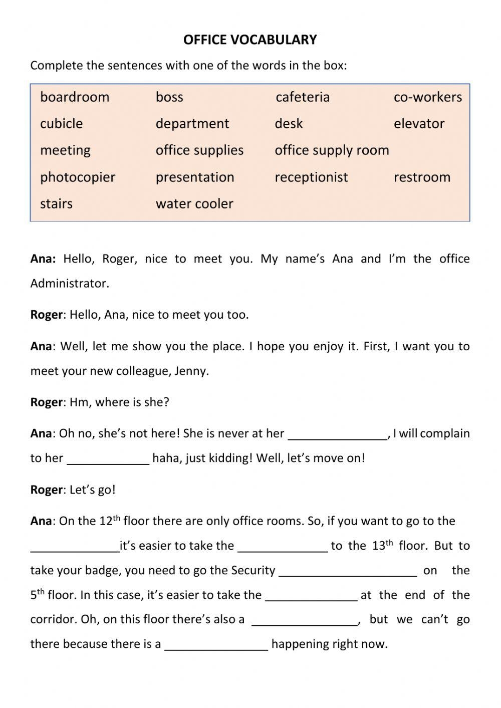 Office Vocabulary Interactive Worksheet Worksheets Library Office Vocabulary Interactive Worksheet Worksheets Library