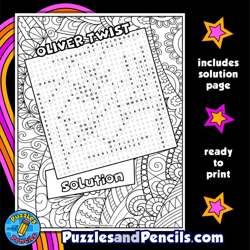 Oliver Twist Word Search Puzzle Activity Page Charles Dickens Wordsearch Made By Teachers Oliver Twist Word Search Puzzle Activity Page Charles Dickens Wordsearch Made By Teachers