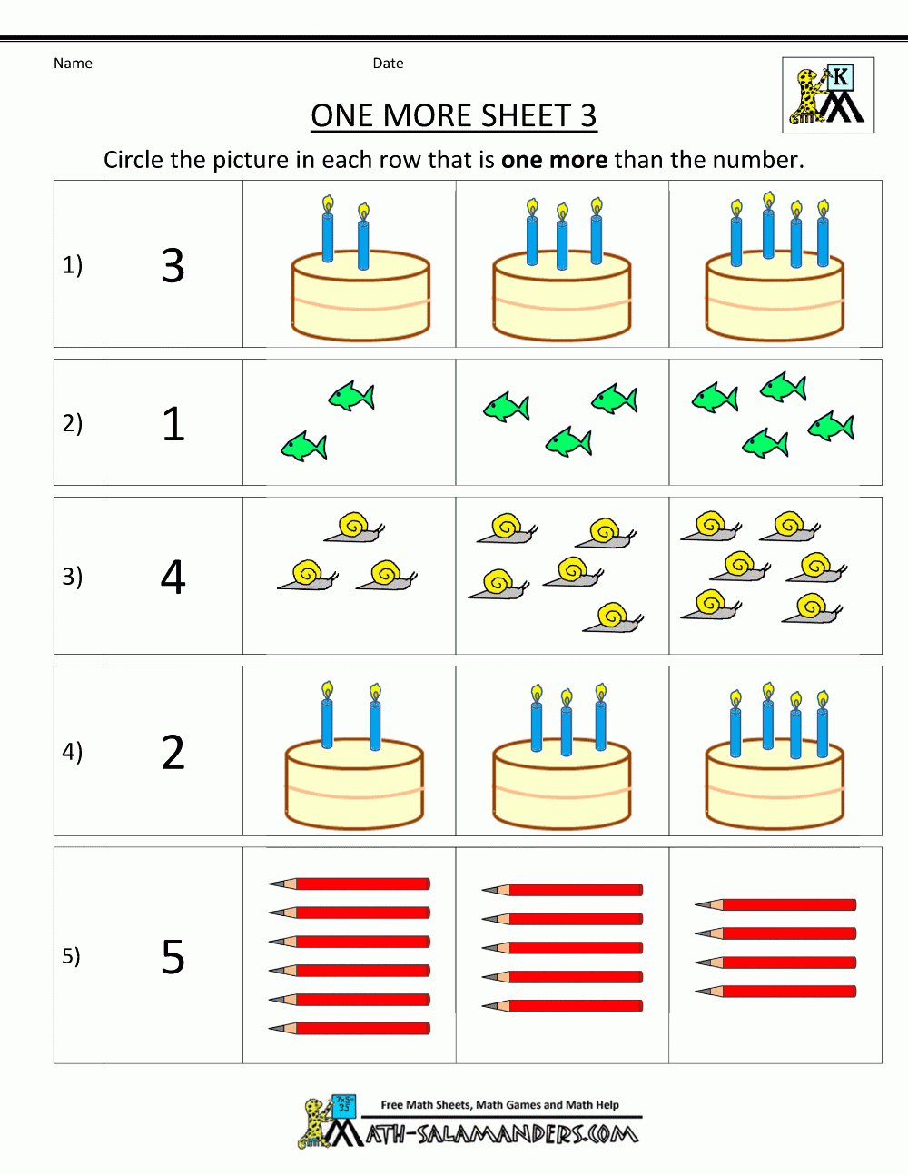 One More Worksheet One More Worksheet