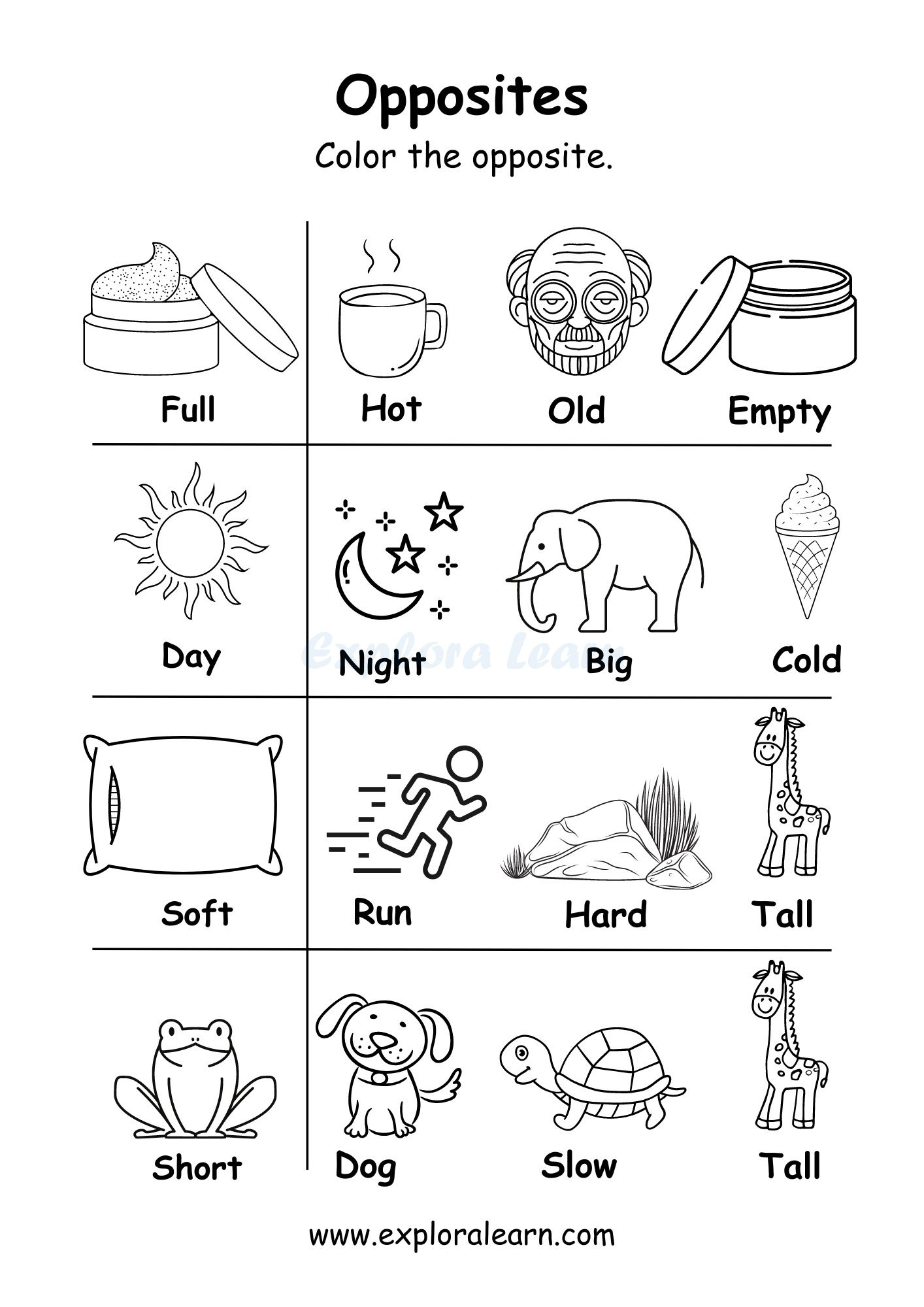Opposites Comparison Worksheets For Preschool And Kindergarten 2 Opposites Comparison Worksheets For Preschool And Kindergarten 2