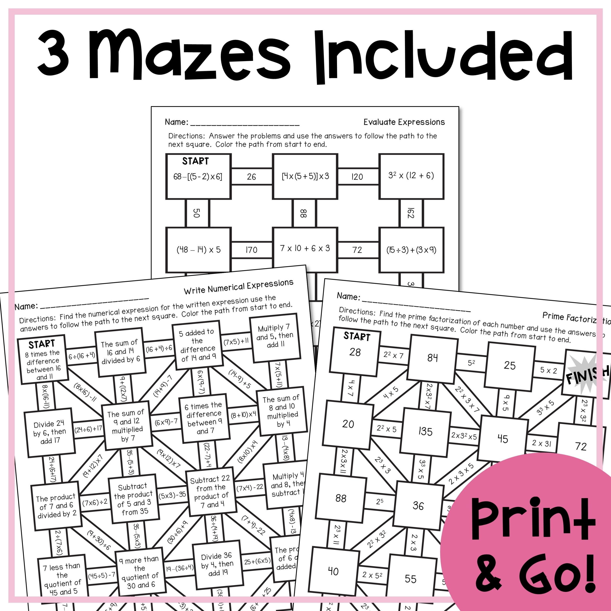 Math Maze Worksheet Grade 7 Math Maze Worksheet Grade 7