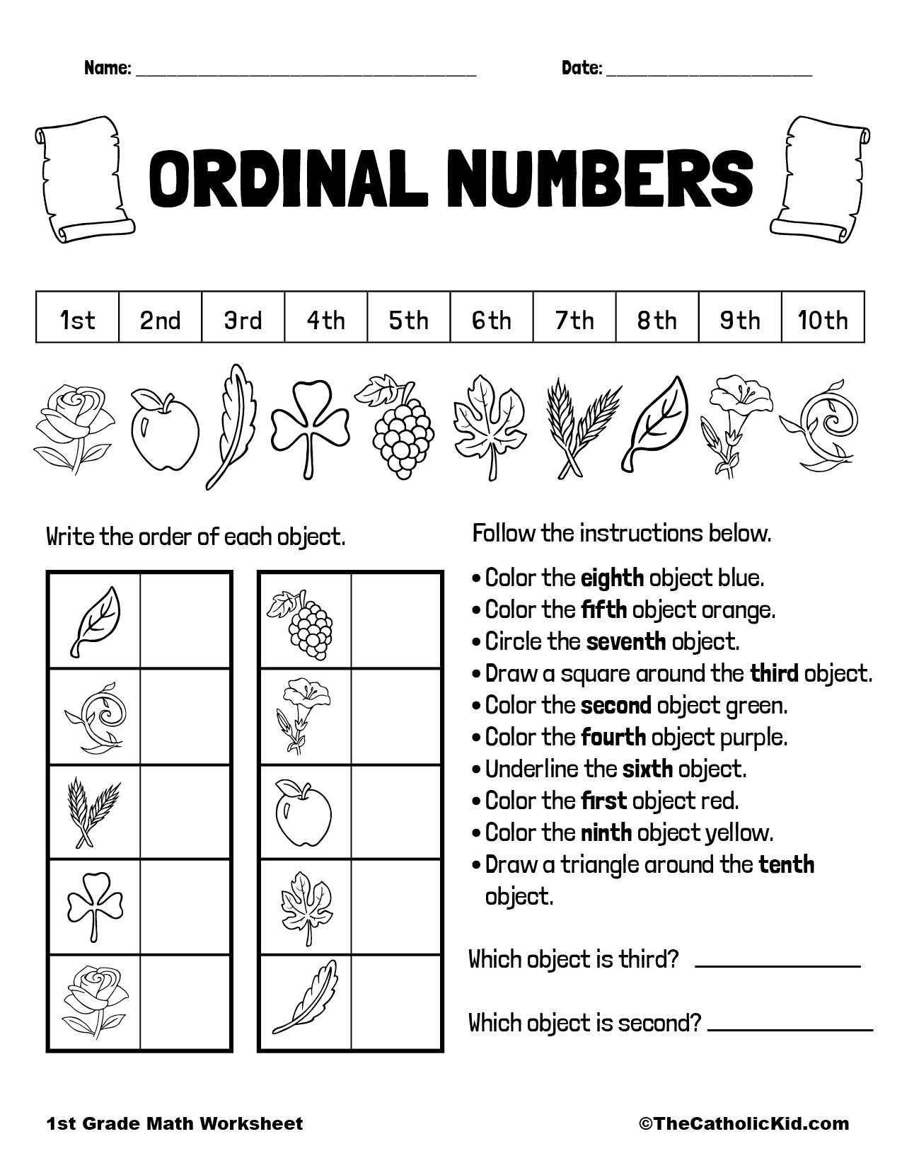 Ordinal Numbers Worksheet TheCatholicKid Worksheets Library Ordinal Numbers Worksheet TheCatholicKid Worksheets Library