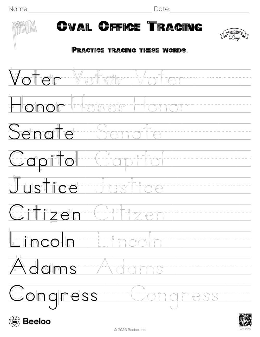Oval Office Tracing Beeloo Printable Crafts And Activities For Kids Oval Office Tracing Beeloo Printable Crafts And Activities For Kids