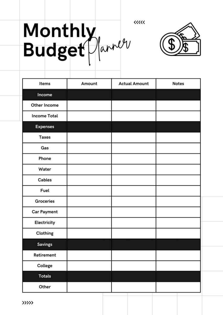 Page 3 Free And Customizable Budget Templates