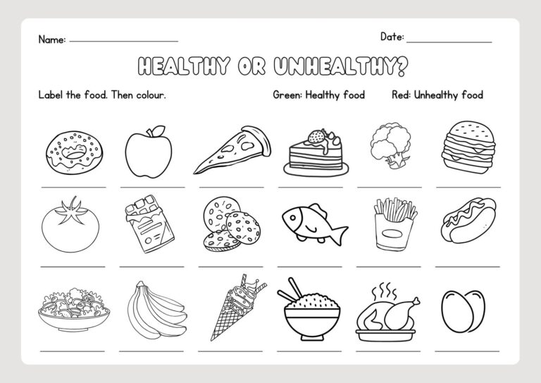 Page 3 Free To Customize And Print Food Worksheet Templates Canva