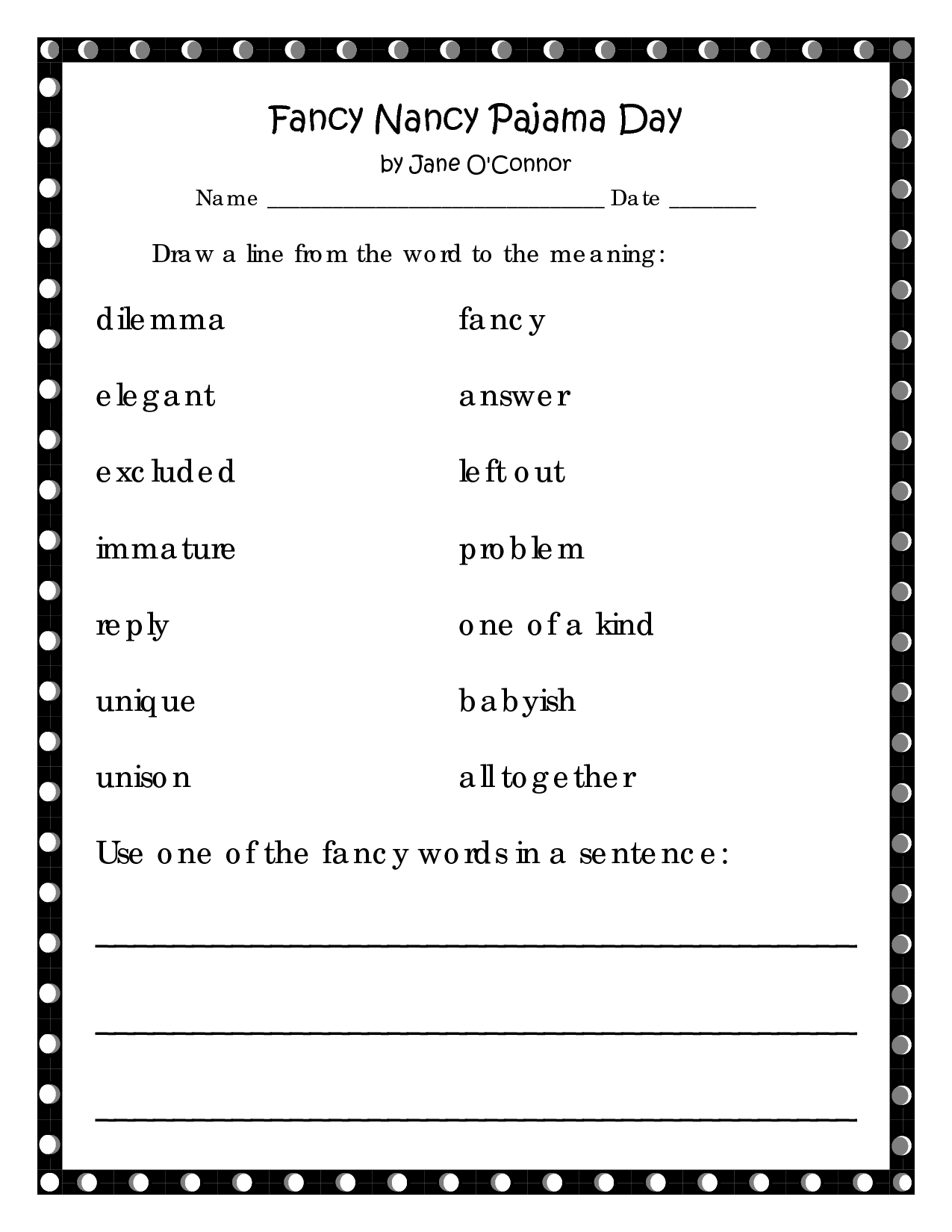 Pajama Day Activity Pages 544444 Pajama Day Activity Pages 544444