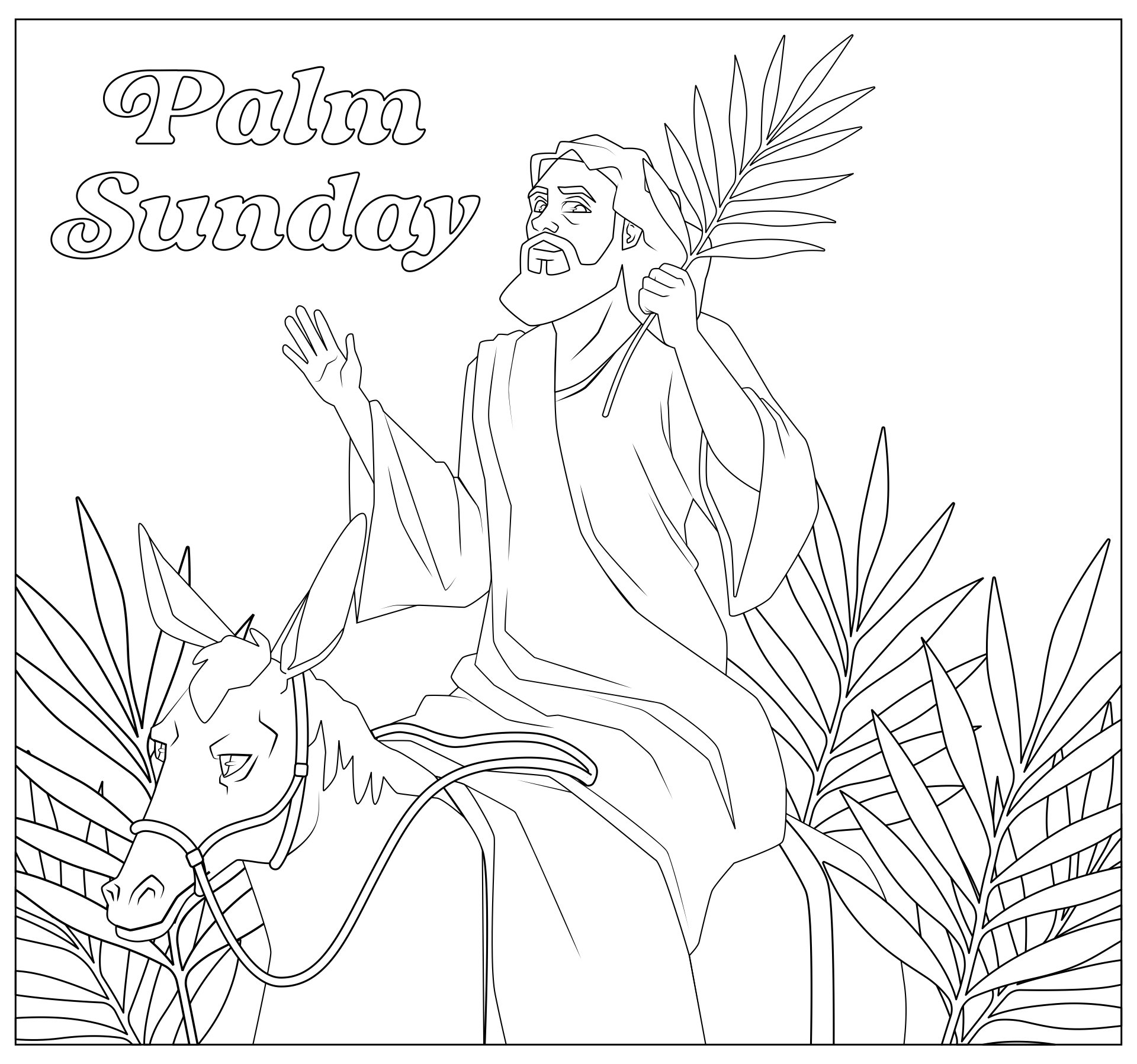 Palm Sunday Sunday School Coloring Pages Free 12 Free PDF Printables Printablee