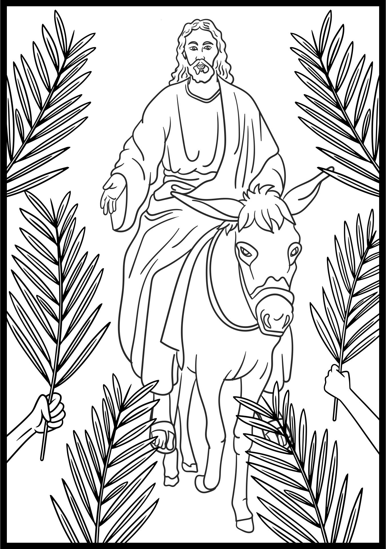 Palm Sunday Sunday School Coloring Pages Free 12 Free PDF Printables Printablee