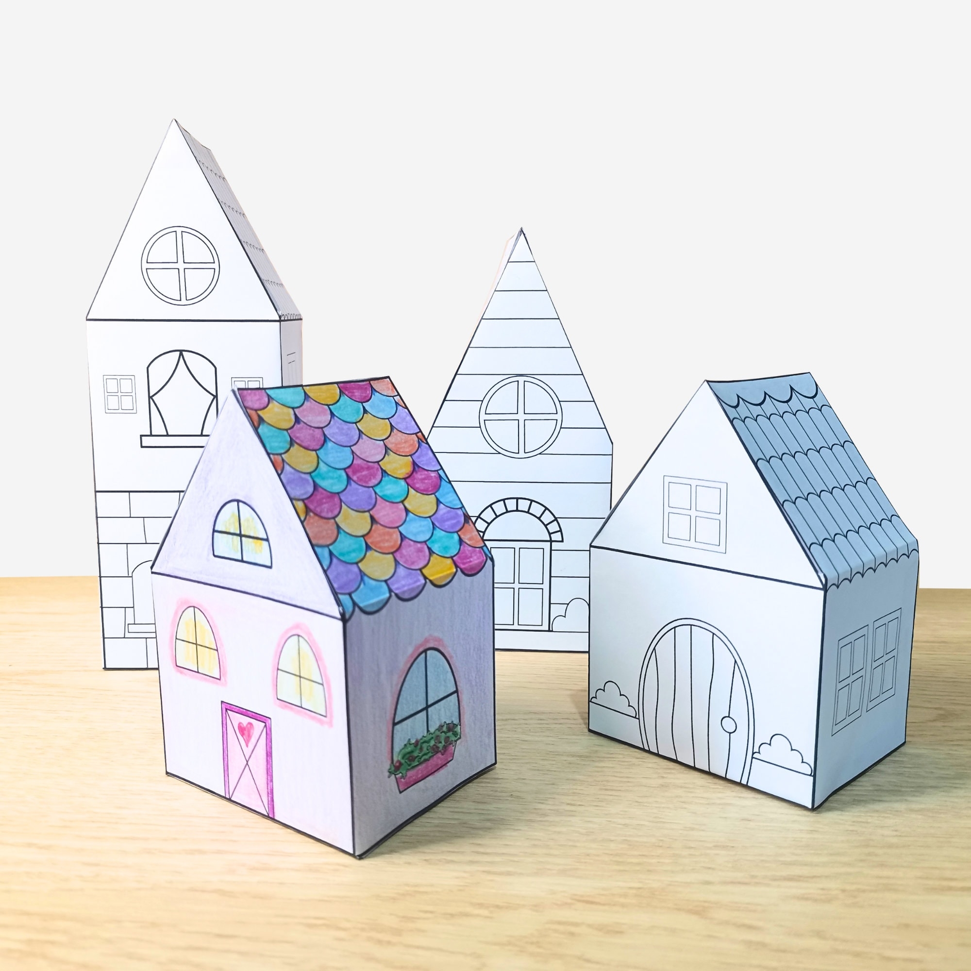 Paper Houses Printable Coloring And Craft For Kids 3d Paper 