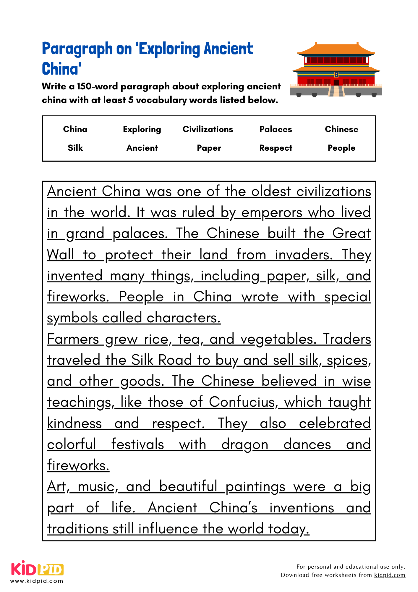 Paragraph On Exploring Ancient China Kidpid Paragraph On Exploring Ancient China Kidpid