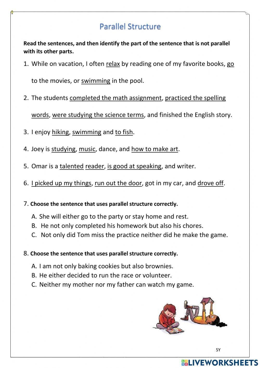 Parallel Structures Live Worksheets Worksheets Library Parallel Structures Live Worksheets Worksheets Library