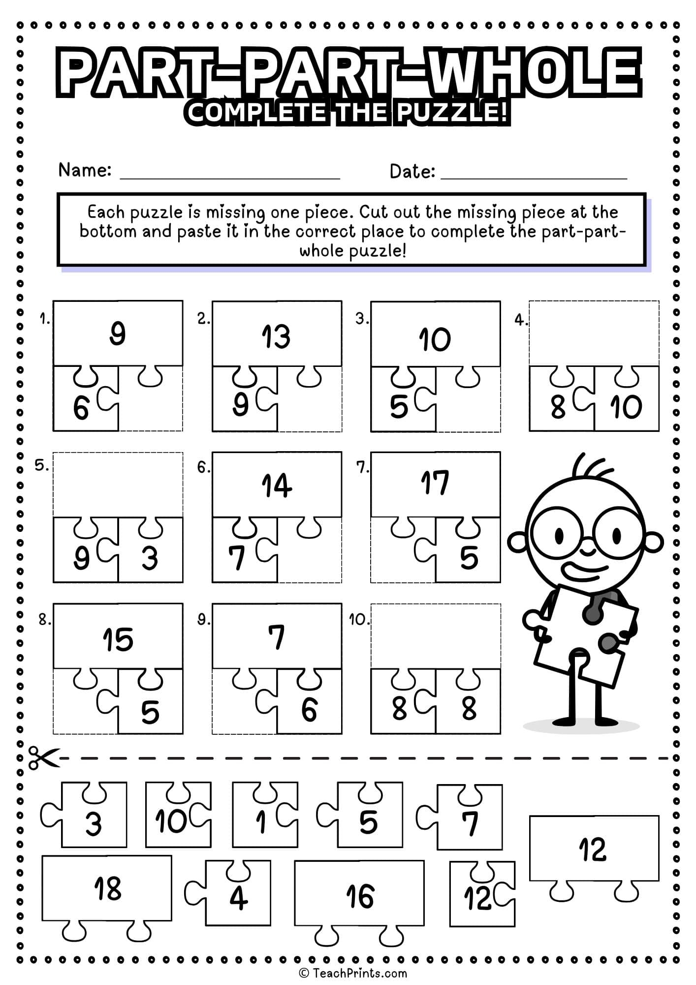 Part Part Whole Worksheets Free Teach Prints Part Part Whole Worksheets Free Teach Prints
